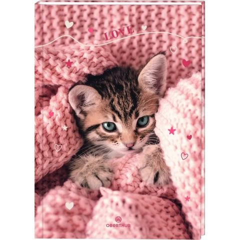 Cahier de texte chaton tendre 15 x 21 cm