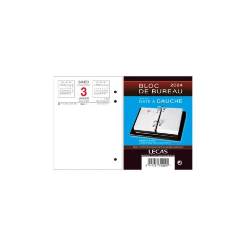 Recharge bloc de bureau date  gauche 8,5 x 11,5 cm