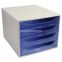 #1 - Module de classement 4 tiroirs a4 exacompta eco box gris bleu