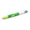 #1 - Stylo  bille 4 couleurs corps textur velours motif feuilles