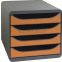 #1 - Module 4 tirroirs big box gris / tangerine