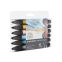 #2 - 6 marqueurs double pointe tons ciel promarker watercolour