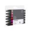 #2 - 6 marqueurs double pointe tons rouges promarker